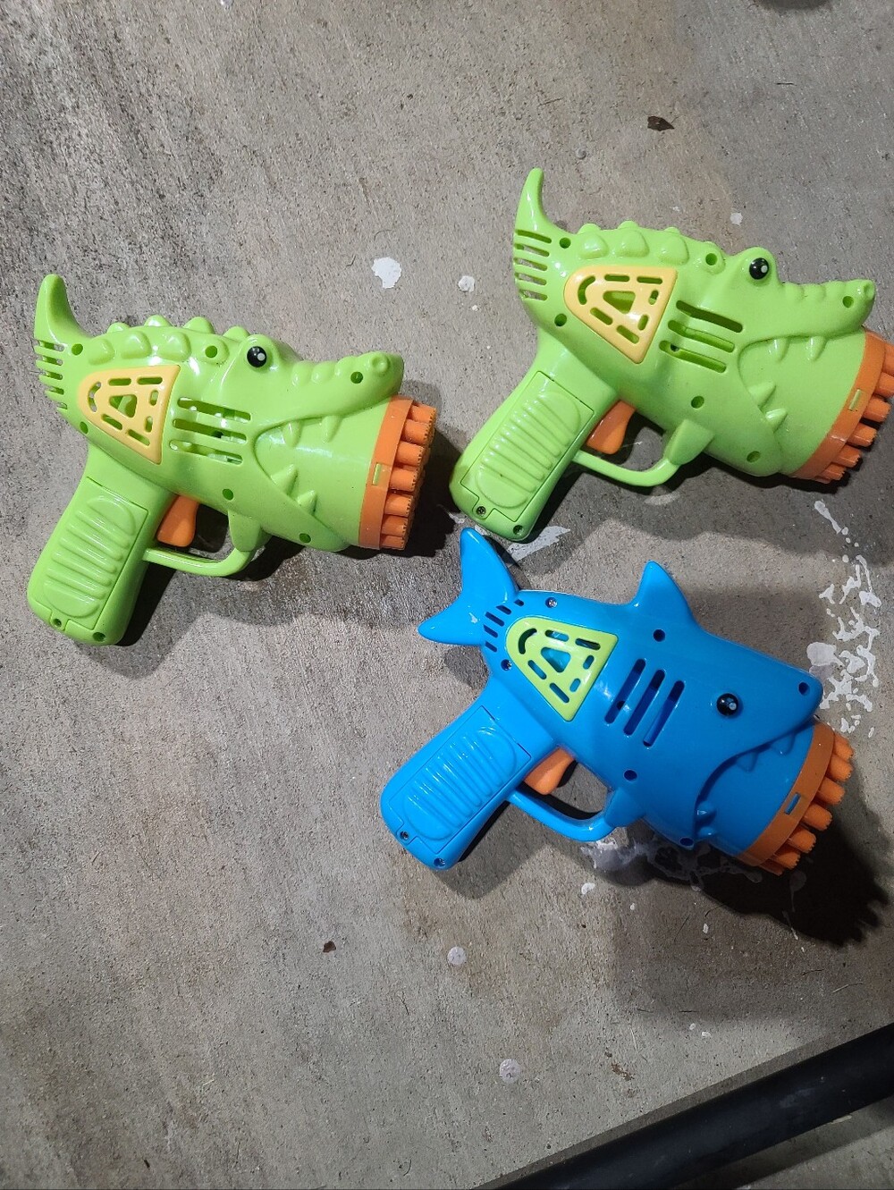 Kids Bubble Blaster Toy - Green and Blue Animal Design